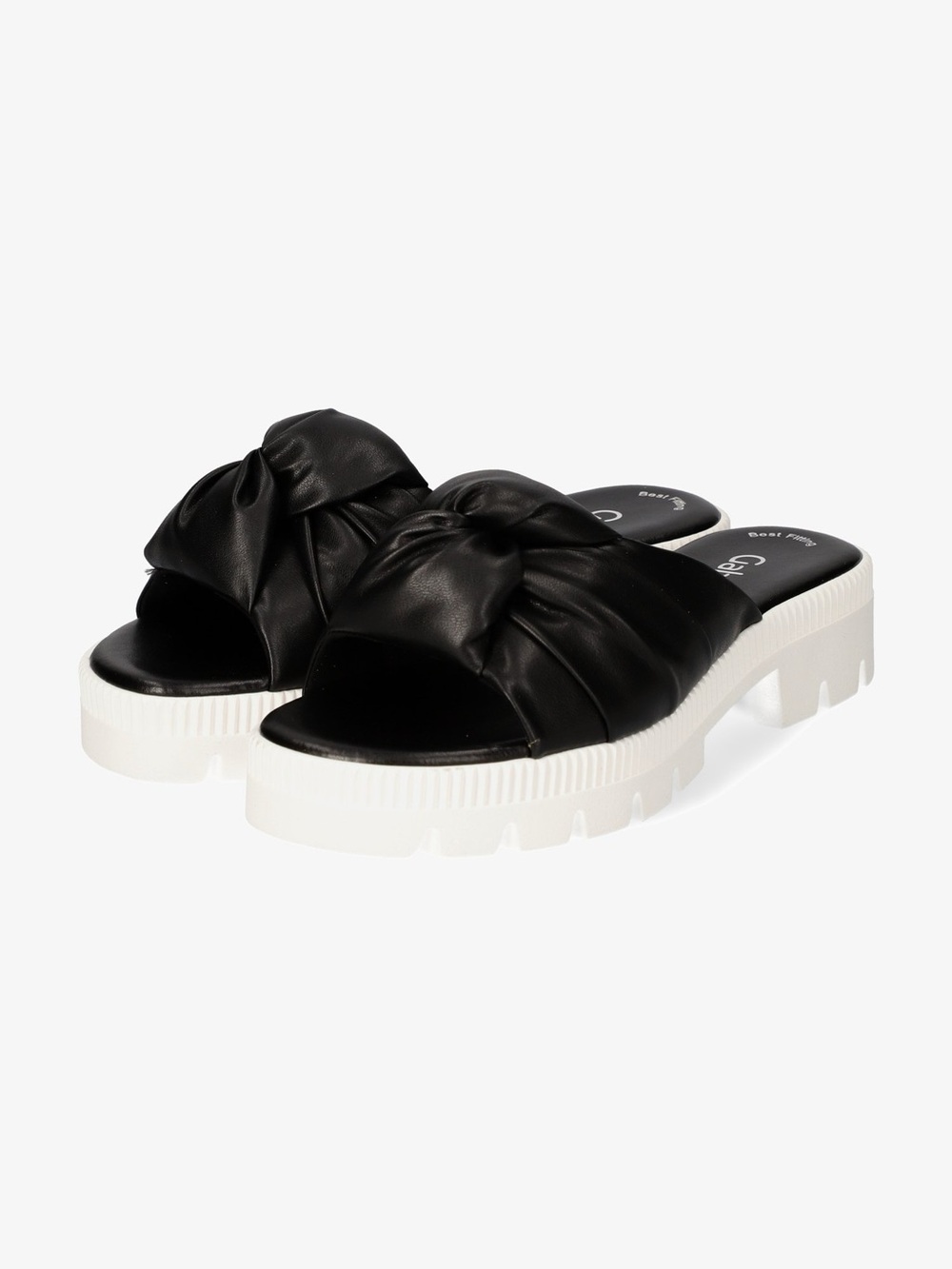 Gabor Black Mules /  Slide Sandals with White Lug Sole